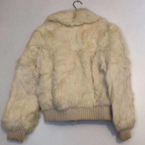 Vintage real fur cream bomber coat - Picture 9 of 10